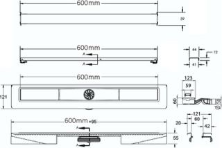 Душевой лоток Berges Wasserhaus C1 Brise 090131 60 Матовый хром